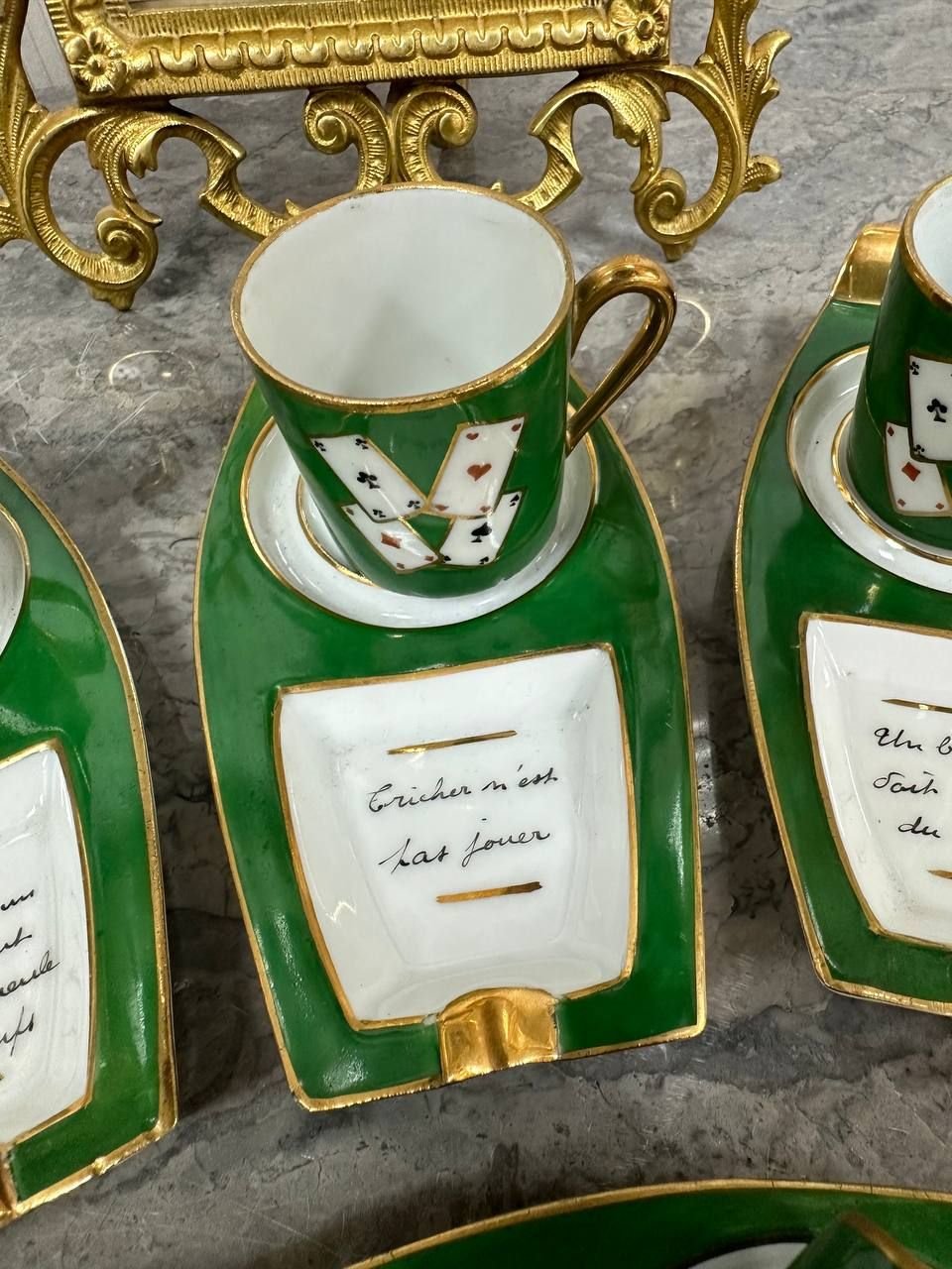 Набор кофейных чашек с блюдцами - пепельницами — изображение 2