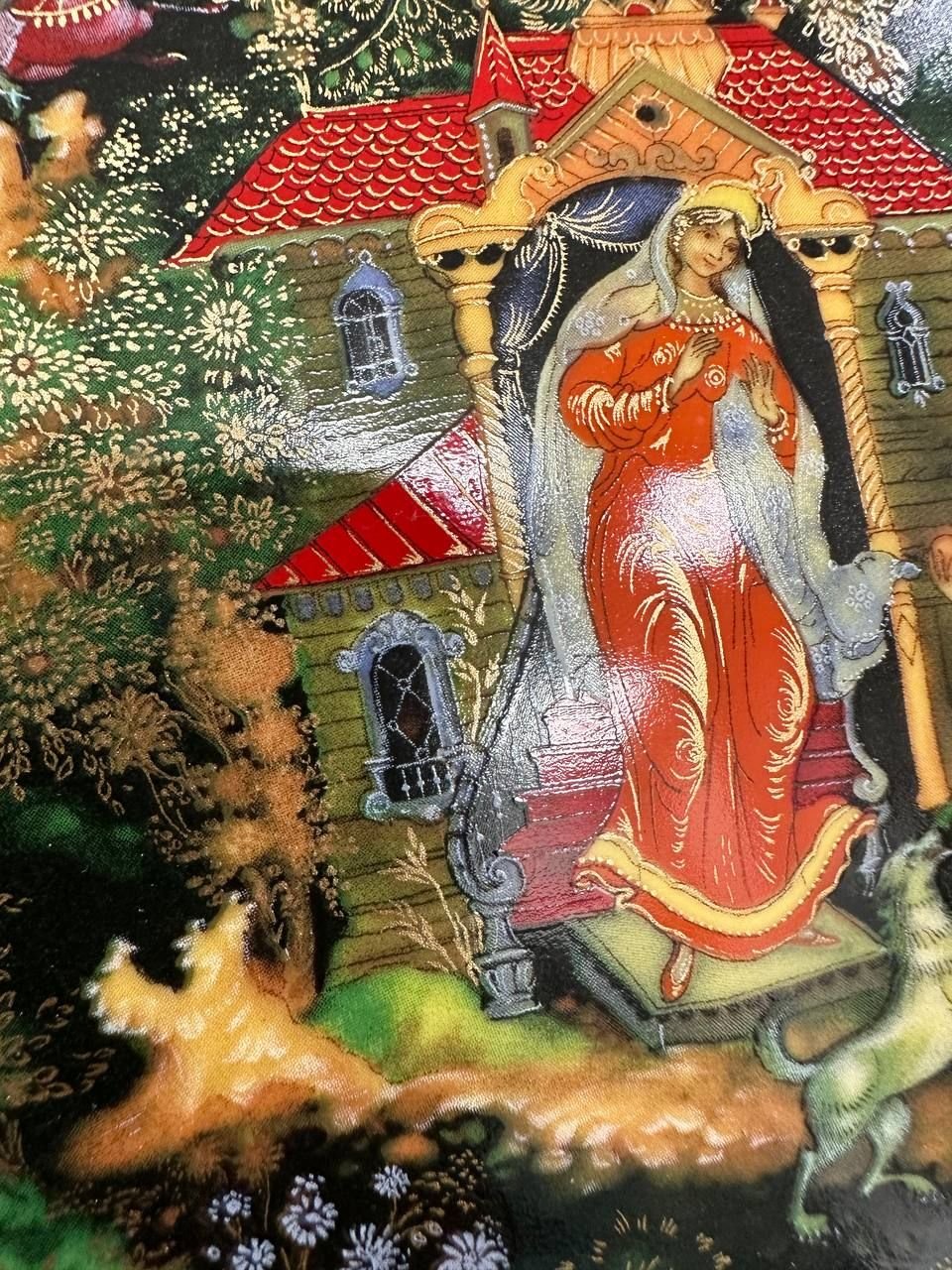 Коллекционная тарелка «Сказка о мертвой царевне и о семи богатырях». — изображение 3