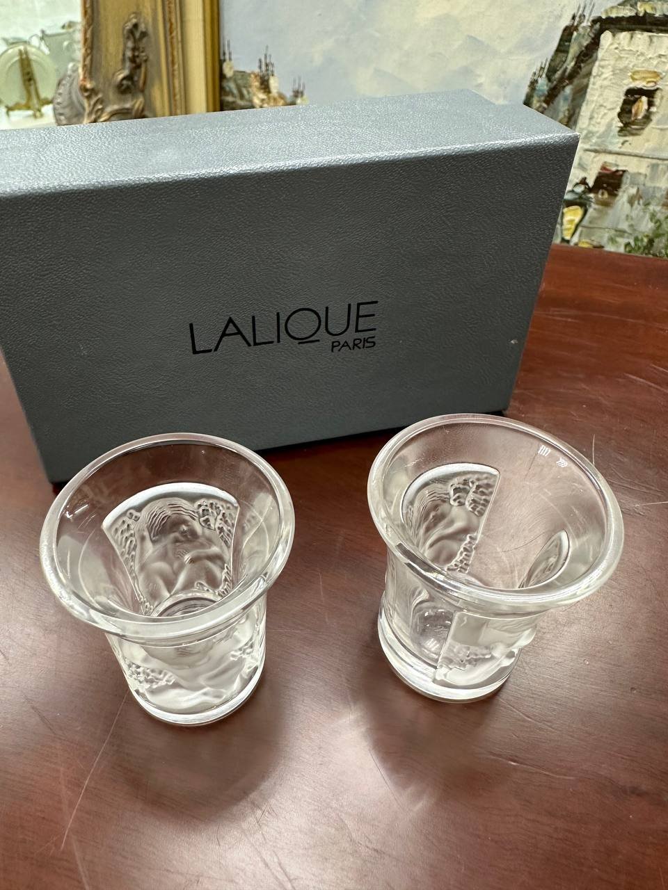 Набор из двух хрустальных стопок «Enfants» Lalique — изображение 5