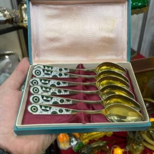 Набор из 6 чайных ложек с эмалью
